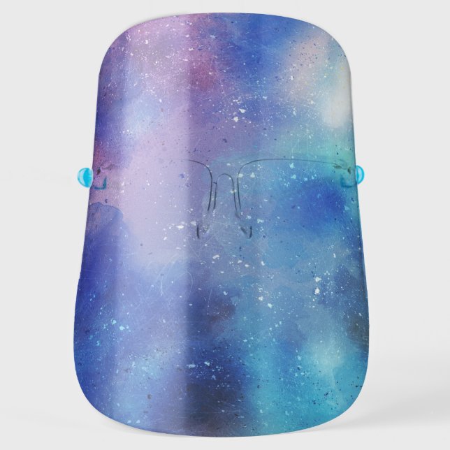 Galaxy Universe Watercolor Outer Space Stars Face Shield (Front)