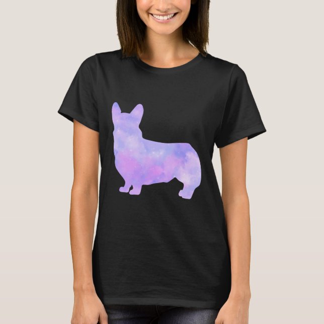 Galaxy Watercolor Corgi T-Shirt (Front)