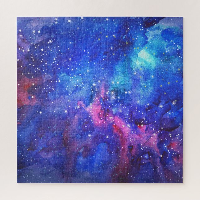 Galaxy Watercolor Night Sky. Jigsaw Puzzle (Vertical)