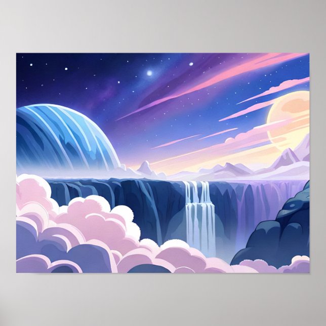 Galaxy Waterfall Poster (Front)