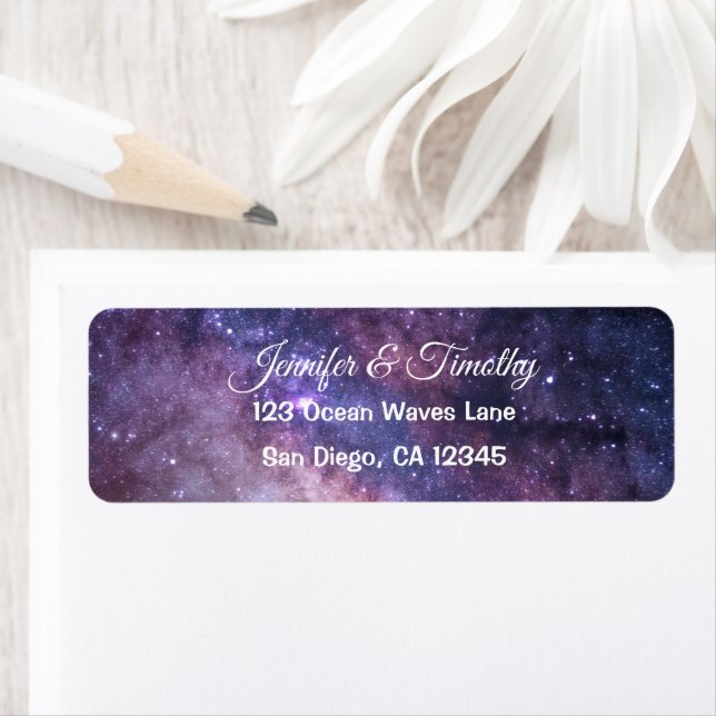 Galaxy Wedding Celestial Universe Starry Night Label (Insitu)