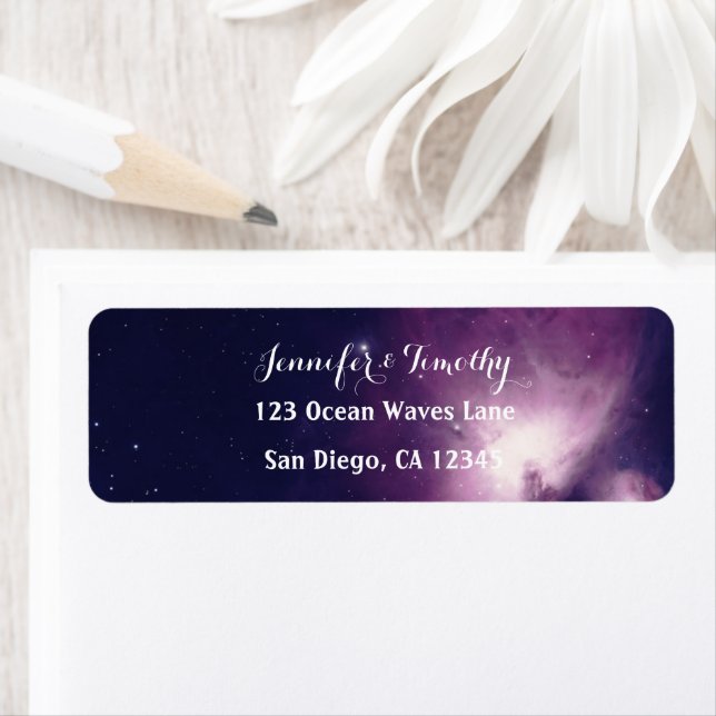 Galaxy Wedding Celestial Universe Stars Elegant La Label (Insitu)