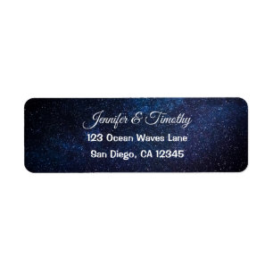 Galaxy Wedding Celestial Universe Stars Elegant Label