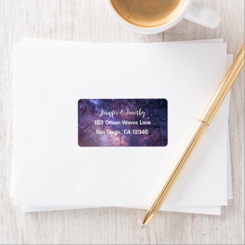 Galaxy Wedding Celestial Universe Stars Elegant  Label