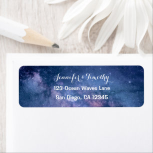 Galaxy Wedding Celestial Universe Stars Elegant Label