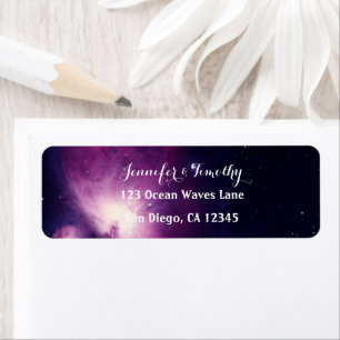 Galaxy Wedding Celestial Universe Stars Elegant Label