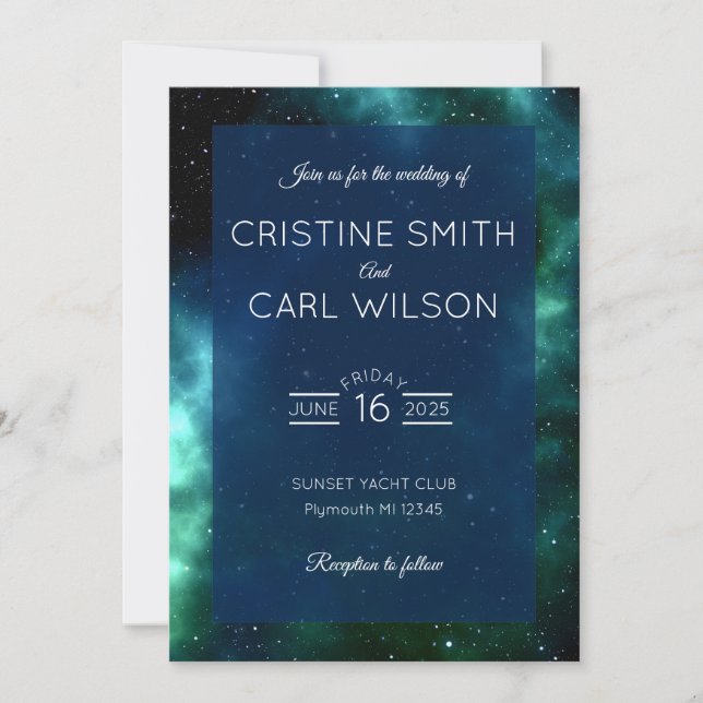 Galaxy wedding invitation (Front)