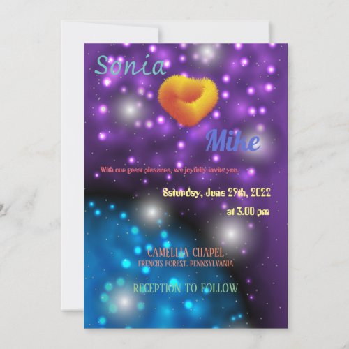 Galaxy Wedding Invitation Card