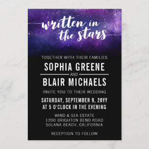 Galaxy Wedding Invitation Written In The Stars