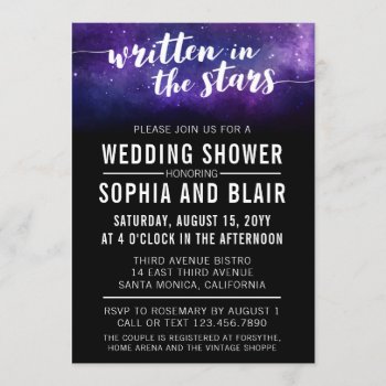Galaxy Wedding Shower | Written In The Stars Invitation by CyanSkyCelebrations at Zazzle