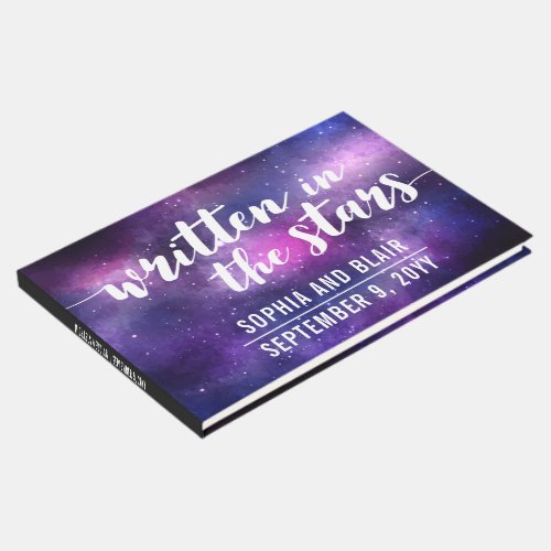 Galaxy Wedding  Written In The Stars Personalized Guest Book
