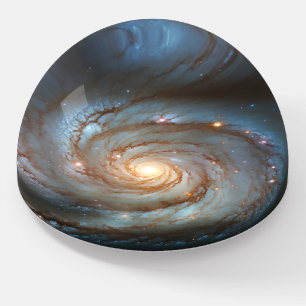 Galaxy with Black Hole Abstract Space Paperweight