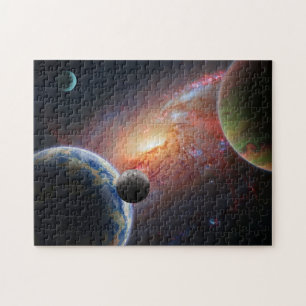Galaxy with Planets Jigsaw Puzzle