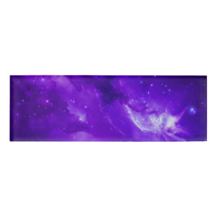Galaxy with stars in space name tag