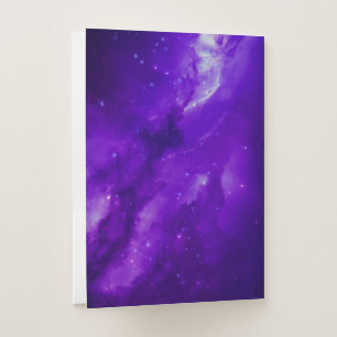 Galaxy with stars in space pocket folder