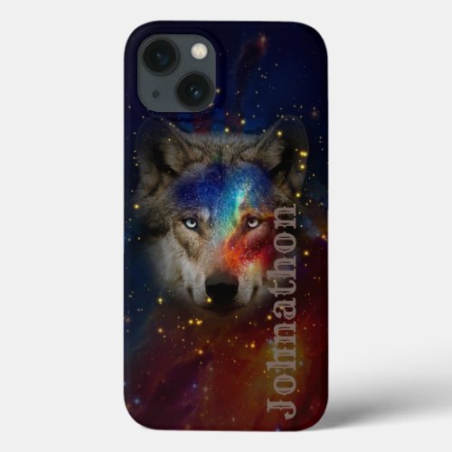 Galaxy Wolf For Men And Teen Boys iPhone 13 Case