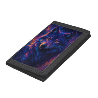 Galaxy Wolf Trifold Wallet