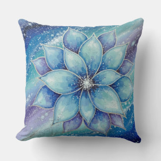 GalaxyMistFlower Throw Pillow