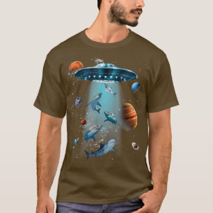 Galay Fish shark Space UFO Alien Stars Sea Ocean S T-Shirt