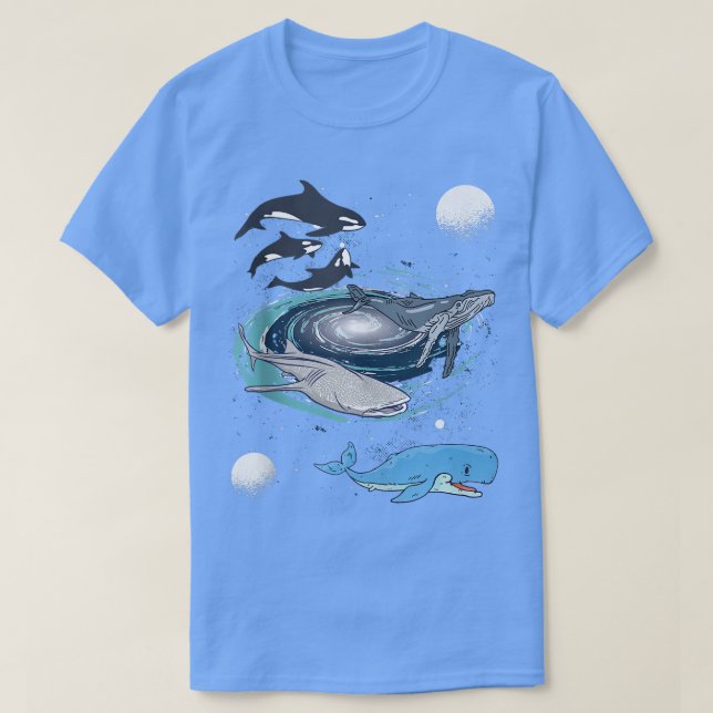 Galay Space Whale Shark Beluga Humpback Ocean Orca T-Shirt (Design Front)