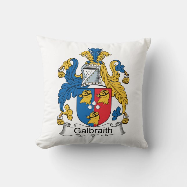 Galbraith Family Crest Throw Pillow (Front)
