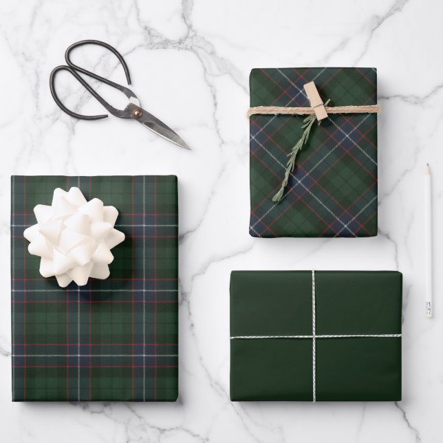 Galbraith Modern Original Scottish Tartan Wrapping Paper Sheets (Front)