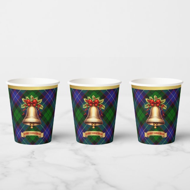 Galbraith Personalized Tartan Christmas Paper Cups (Multi)