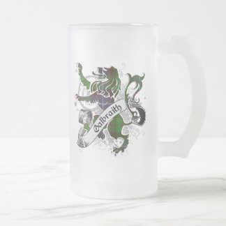 Galbraith Tartan Lion Frosted Glass Beer Mug