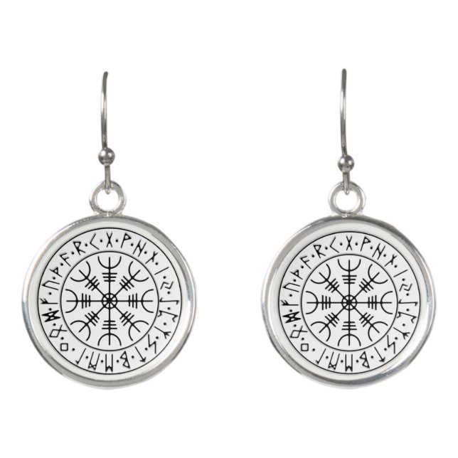 Galdrastafir Iceland Symbol Stave Earrings (Front)