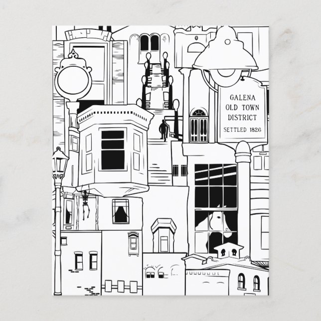 galena illinois collage coloring page (Front)