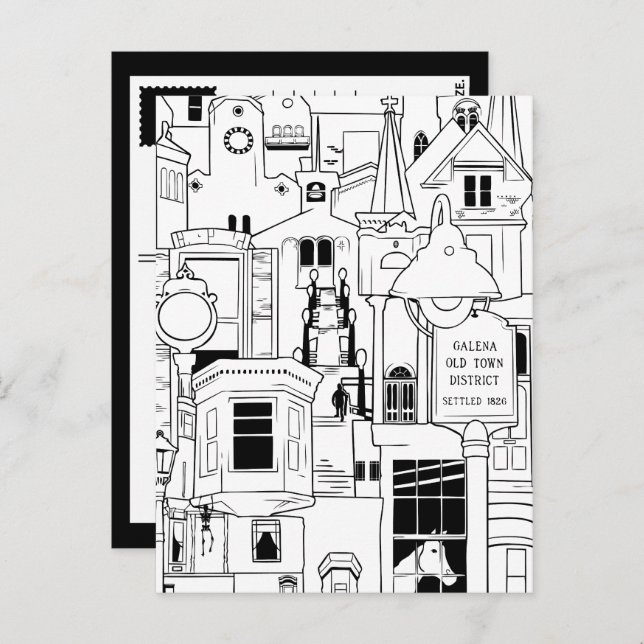 galena illinois collage postcard (Front/Back)