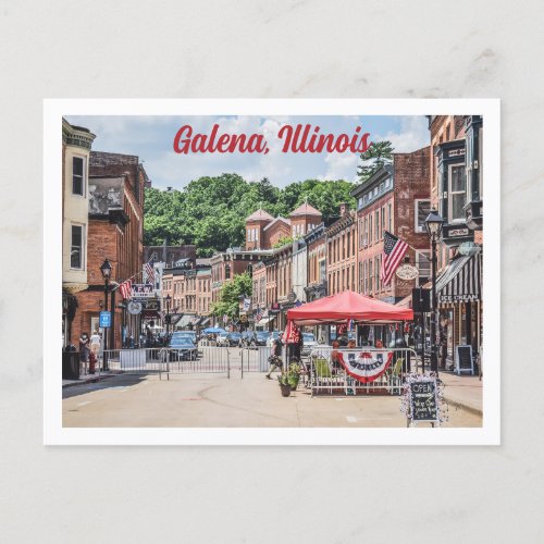 Galena Illinois downtown street scene photo Postcard