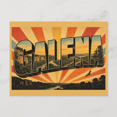 Galena Illinois River Valley Hills Forest Art Postcard