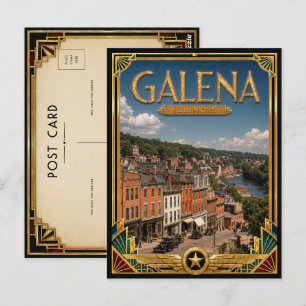 Galena Illinois Vintage Art Deco Golden Age Postcard