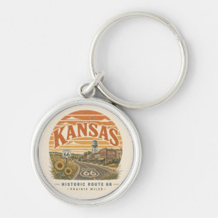 Galena Route 66 Prairie Miles Heritage Keychain