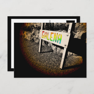 galena sidewalk sign postcard