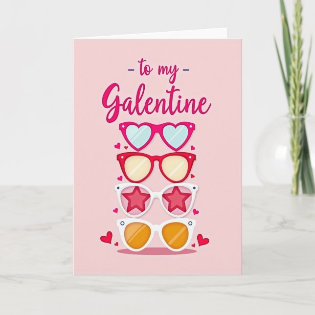 Galentine Best Friend Sunglasses Card (Front)