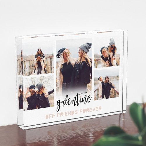 Galentine BFF Friends Forever Photo Collage White