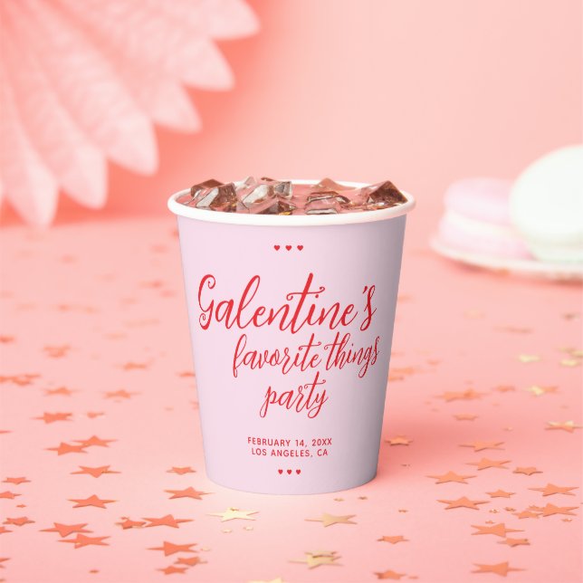 Galentine Favorite Things Valentine's Day Party Paper Cups (Insitu)