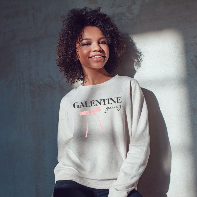 Galentine gang Friend Valentine Pink Bow Sweatshirt (Creator Uploaded)