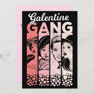 Galentine Gang Vintage Valentines Female Faces