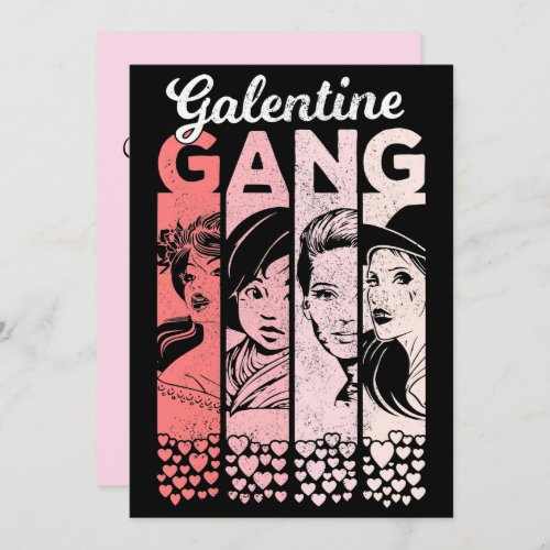 Galentine Gang Vintage Valentines Female Faces