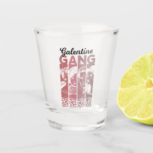 Galentine Gang Vintage Valentines Female Faces Shot Glass