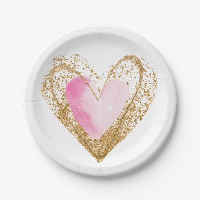 Galentine Heart  Paper Plates (Front)