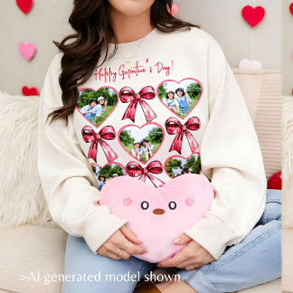 Galentine Heart Photo Bow Collage Cozy Friend Sweatshirt