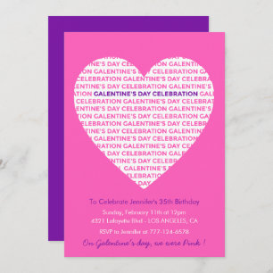 Galentine invitation pink girlfriends Valentines