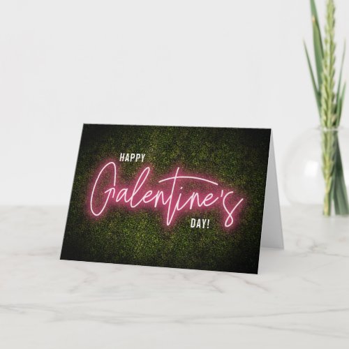 Galentine Neon Sign Valentines Day Card