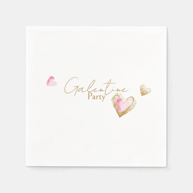 Galentine Party Heart  Napkins (Front)