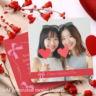 Galentine’s Day Best Friend with Photo & Message Holiday Card