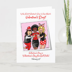 Galentine’s Day Feb 13 Gal Pals Celebrate Friends Holiday Card